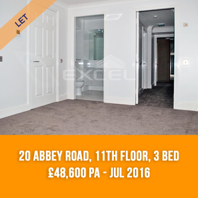 (6) 20 ABBEY ROAD, 11TH FLOOR, 3-BED £48,600 PA - JUL 16